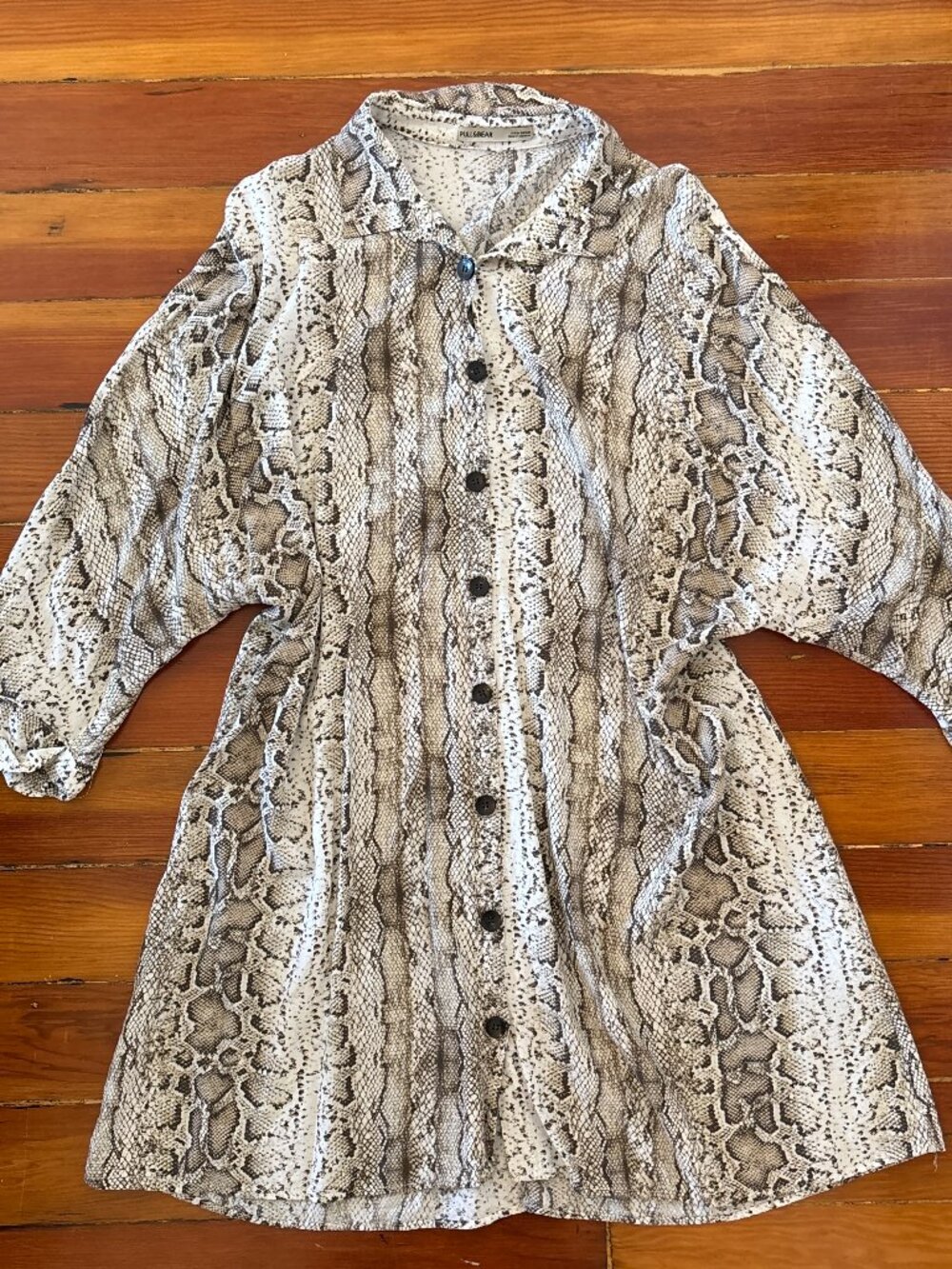Pull&Bear Snakeskin Mini Shirt Dress Tunic Festival Indie Sleaze MEDIUM